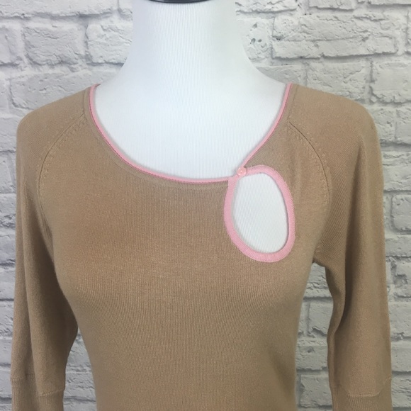 LAST CALL!! NWT Frenchi Retro Pinky Tan Sweater - Picture 3 of 8